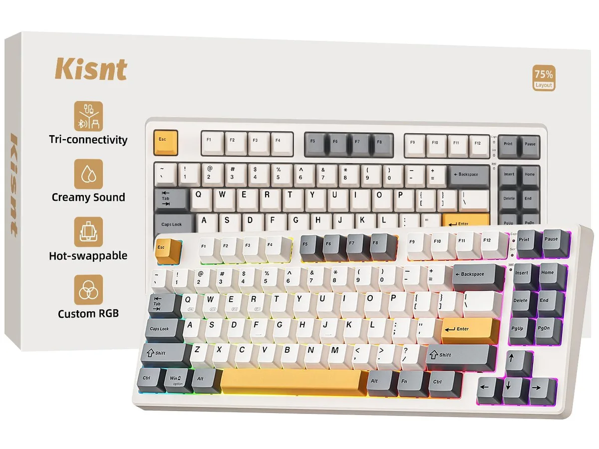  Redragon KN85 75% Wireless Mechanical Keyboard Retro Beige — product photo