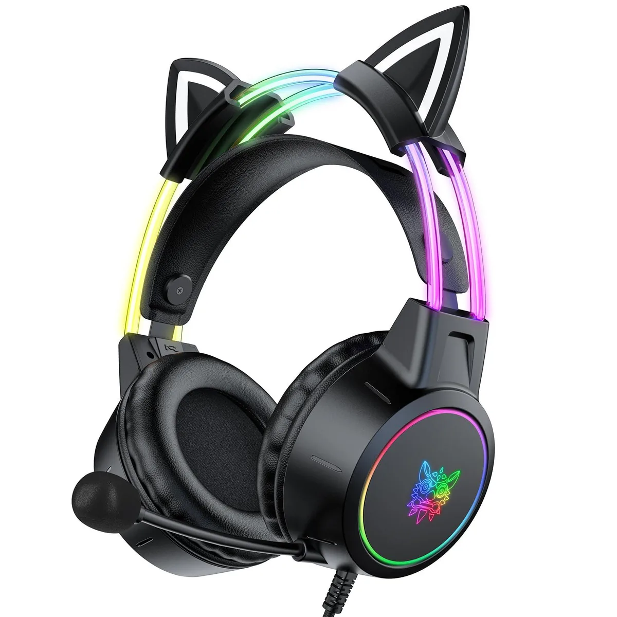  ONITOON X15Pro Gaming Headset Black Cat Ear 50mm 3.5mm — product photo