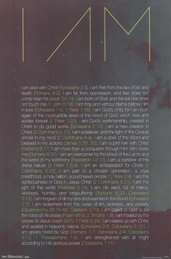 Poster print I Am 24 by 36 inches TIARP13414
