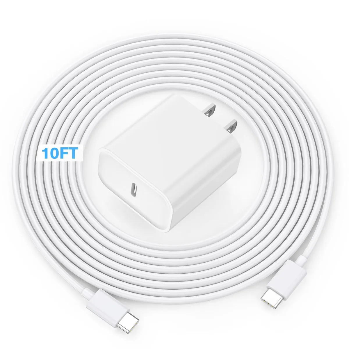 KEHIPI KEHIPI HY2021PD20TPC-07 20W USB charger 10ft cable — product photo