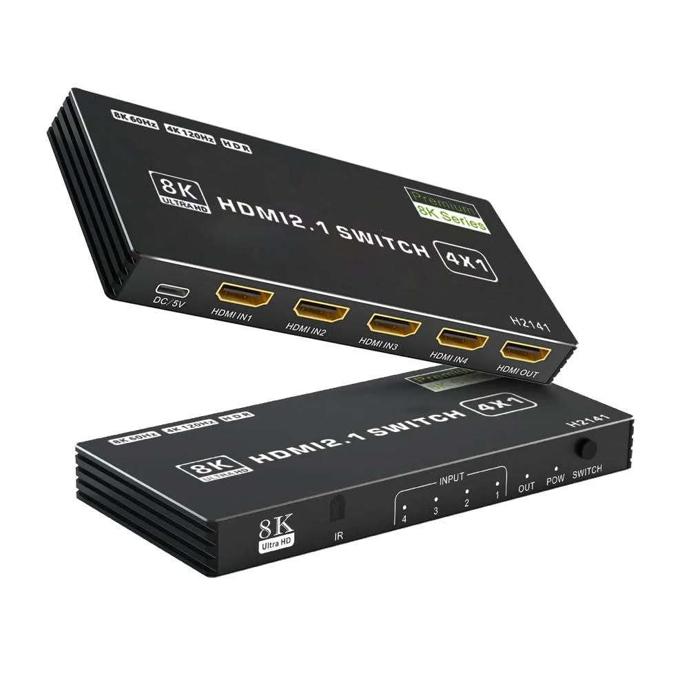 Vszerda Vszerda 4×1 HDMI 2.1 Switch 8K 48Gbps HDR10 HDCP2.3 IR Remote — product photo