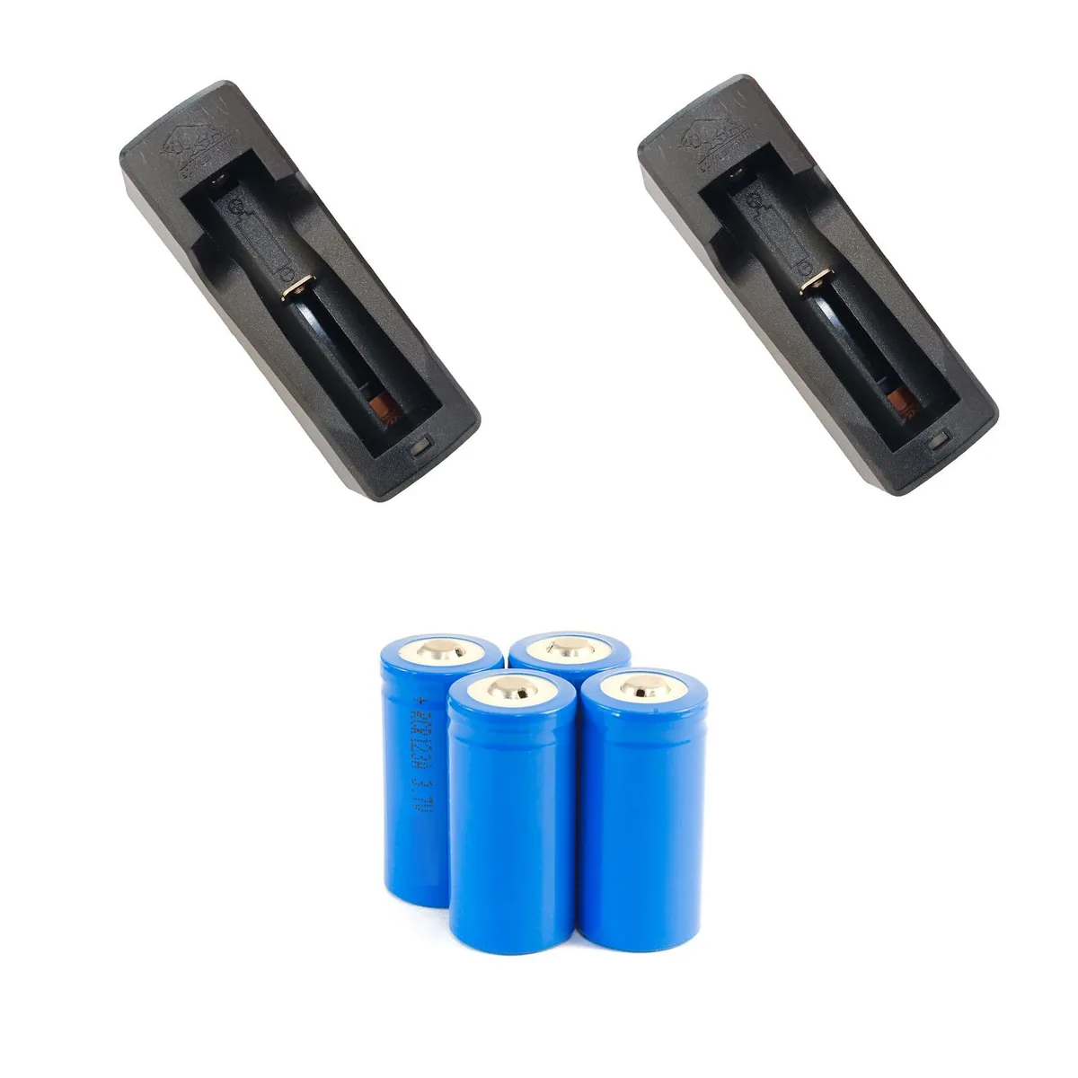 Centenex Electronics Centenex Electronics AS-BAUNI-RCR123a-6 4 RCR123a Li-Ion 700mAh 3.7V &amp; 2 AC Chargers — product photo