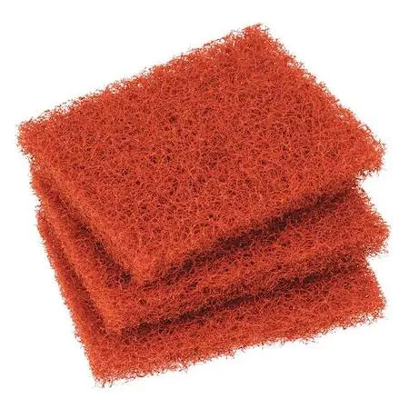 Pack of 15 orange rectangular scouring pads