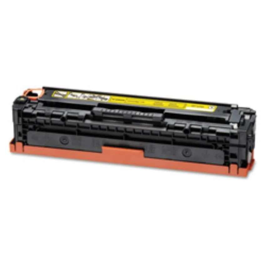 Yellow toner cartridge in rectangular box
