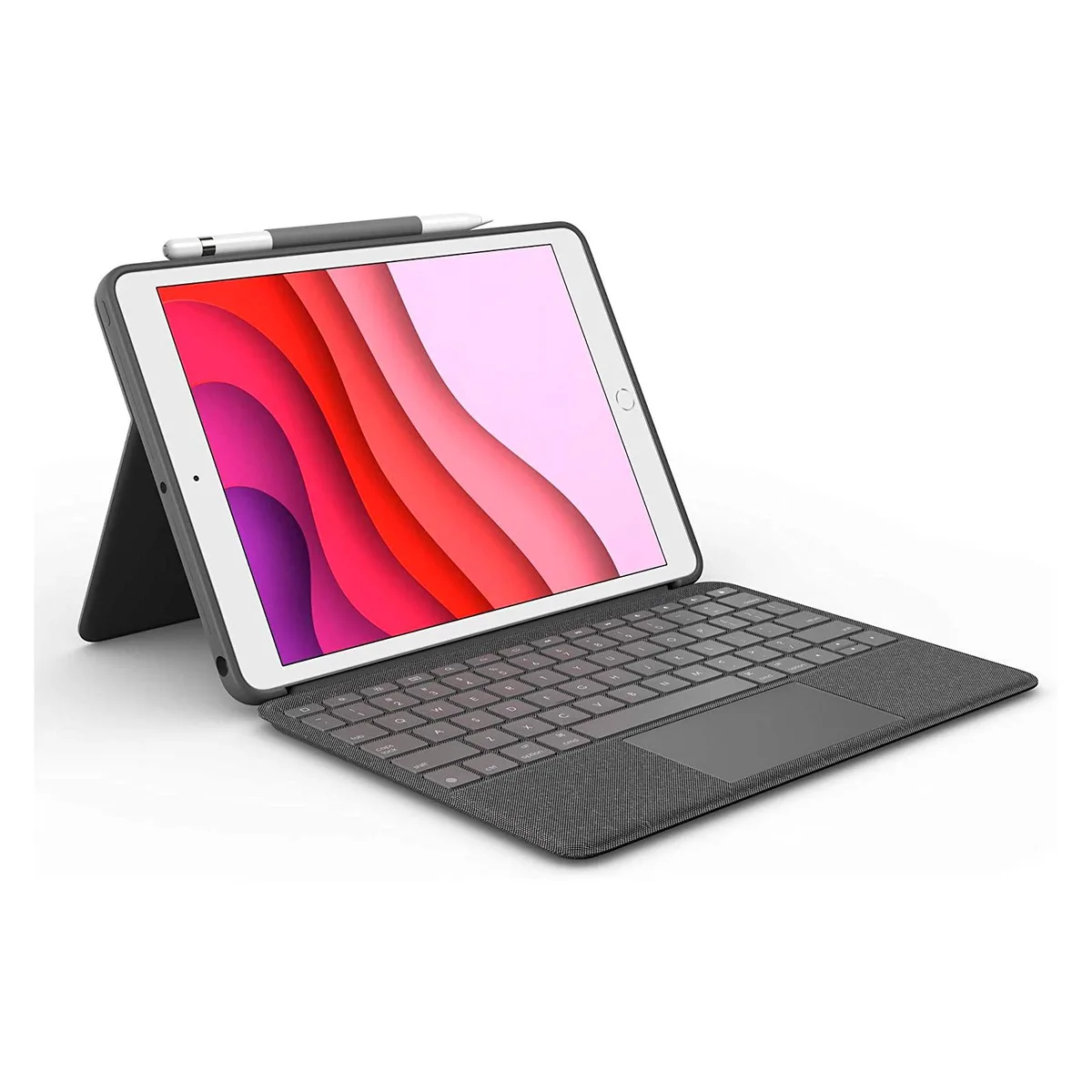 Graphite woven fabric keyboard case with integrated trackpad for 10.2 inch iPad