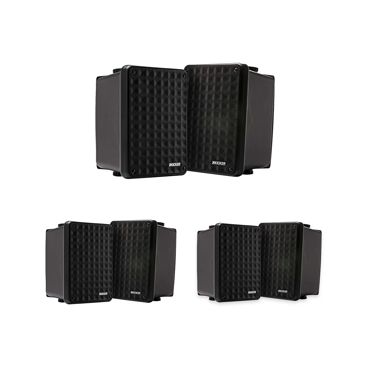 KICKER KICKER KB6B 2-Way Indoor Outdoor Speakers 3 Pair Black — product photo