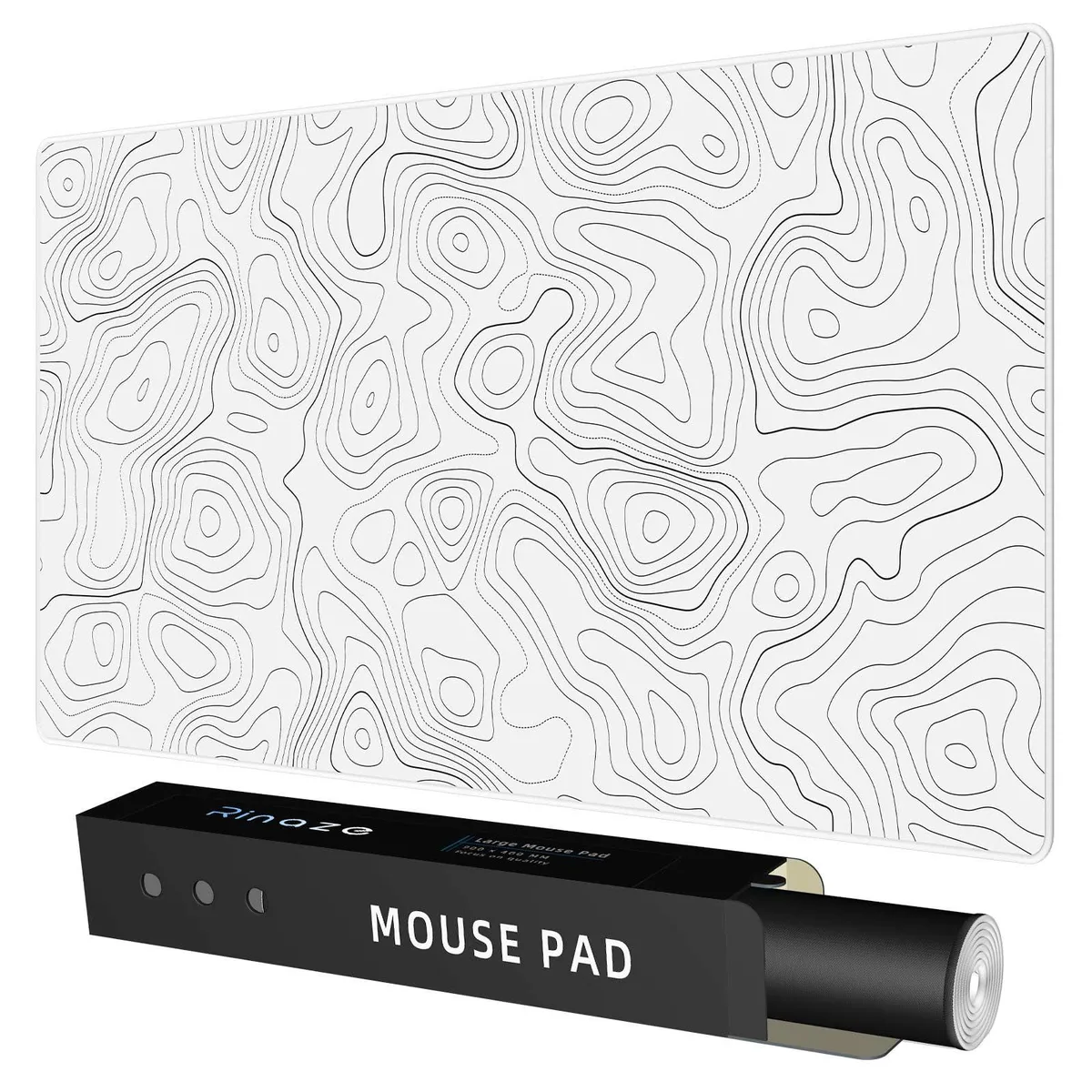  Rinaze Ri-WTP002 White Topographic XXL Mouse Pad 35.43 x 15.75 in — product photo