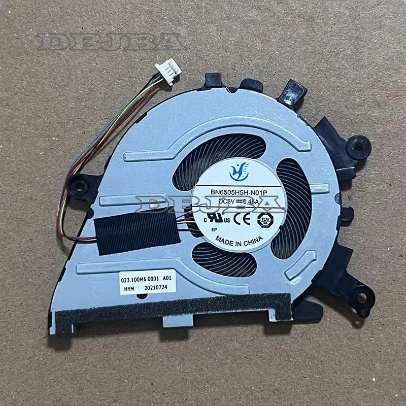 Small black rectangular laptop cooling fan with wire grille and cable