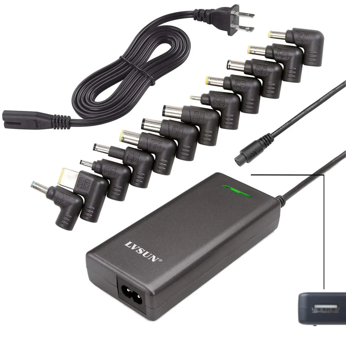 LVSun LS-PAB90AL-E 90W Universal AC Adapter with USB Port — product photo