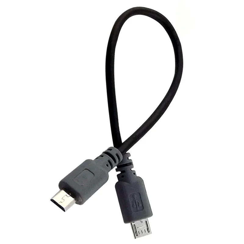 Black Micro USB male-to-male extension cable, 3.3ft long