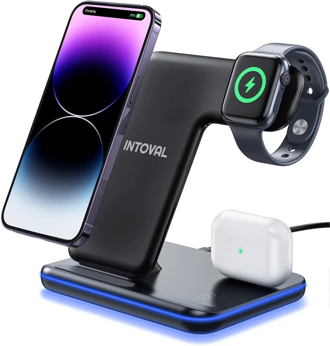 RUOCLRIS RUOCLRIS Z5 Black 3-in-1 Wireless Charger 10W 18W Adapter — product photo