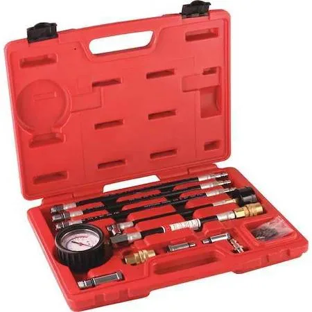 Westward 40JM18 22-piece compression tester kit in plated steel case, 15 by 11 inches