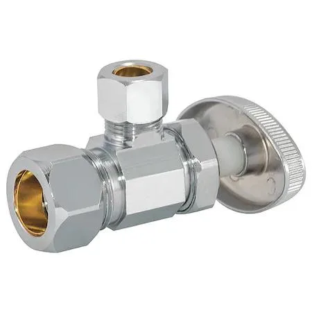Zoro Select Zoro Select 04348LF Supply Stop Angle 5/8" Inlet 3/8" Outlet measurement tool — product photo