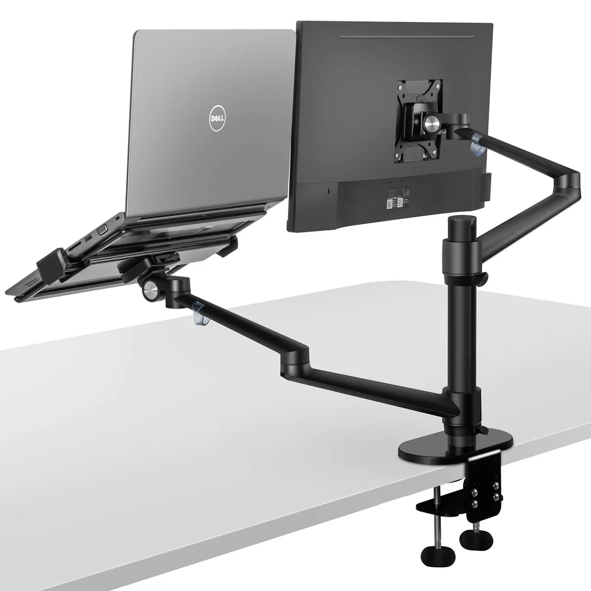 Thinkstar Thinkstar 2-in-1 Dual Arm Mount 17-32" Monitor 12-17" Laptop Black — product photo