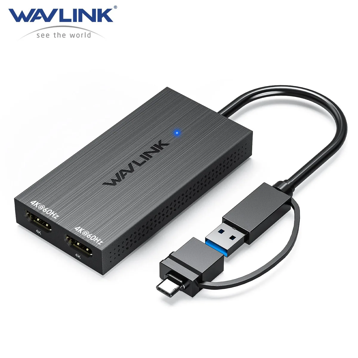 Wavlink Wavlink WL-UG6902H USB 3.1 dual 4K@60Hz HDMI display adapter — product photo