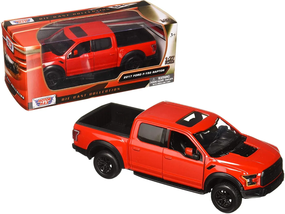 MOTORMAX MOTORMAX 2017 Ford F-150 Raptor 1/27 Diecast Truck Red Black Wheels — product photo