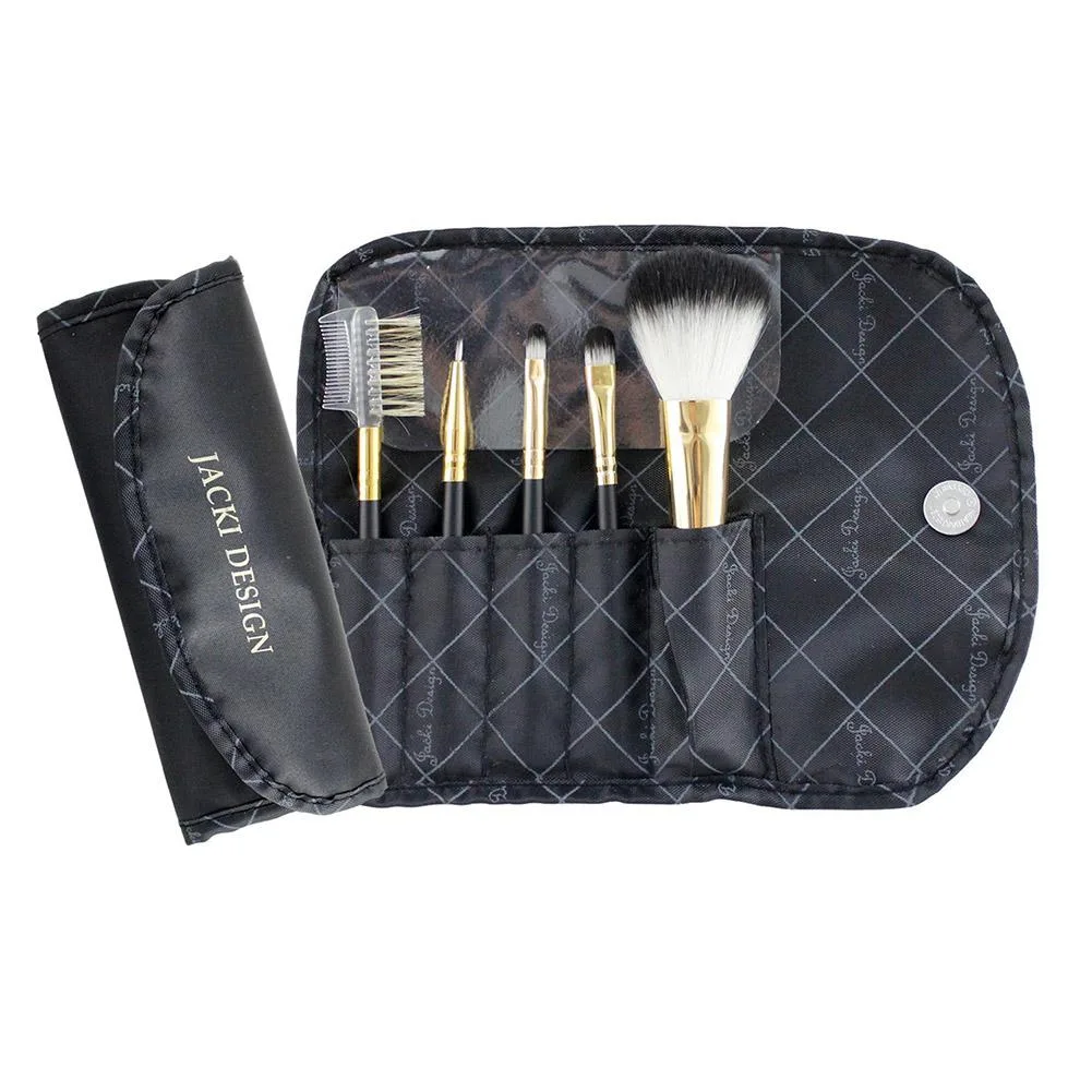 Jacki Design Jacki Design Vintage Allure 5-piece face makeup brush set with bag black — product photo