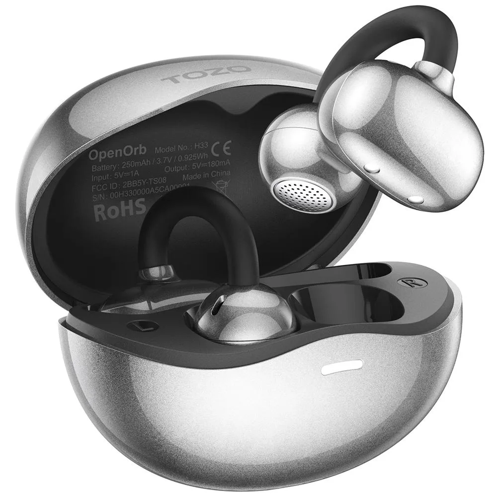 TOZO Store TOZO Store OpenOrb Open-Ear Headphones Black 4.9g 24h Bluetooth 5.4 — product photo
