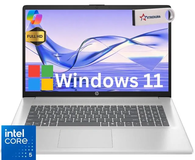 HP HP 17 Business Laptop 17.3" FHD Intel Core 5 120U 24GB 512GB SSD Windows 11 Home Silver — product photo