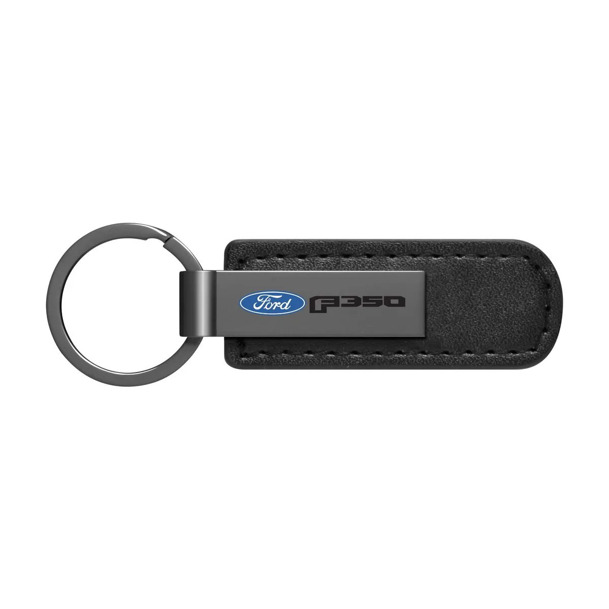 iPick Image, LLC iPick Image, LLC Ford F-350 Gunmetal Black PU Leather Strap Key Chain — product photo