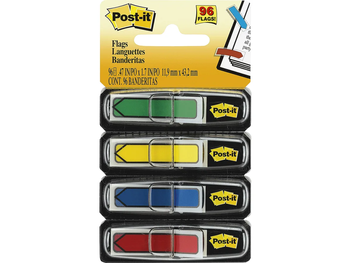 Pack of 96 Post-it arrow flags in assorted colours