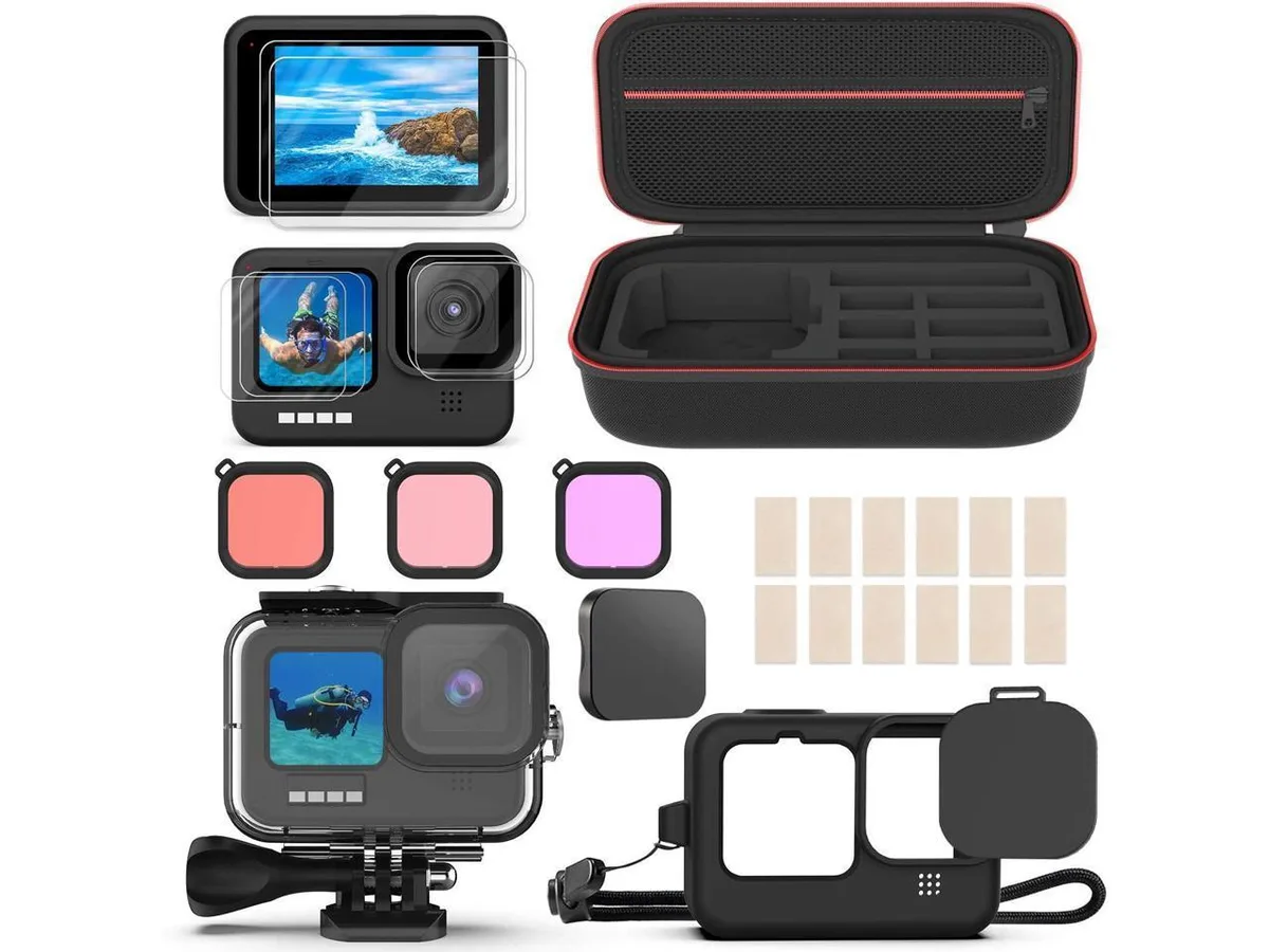 BONAEVER BONAEVER GoPro Hero 12/11/10/9 Accessories Kit with Waterproof Housing Case — product photo