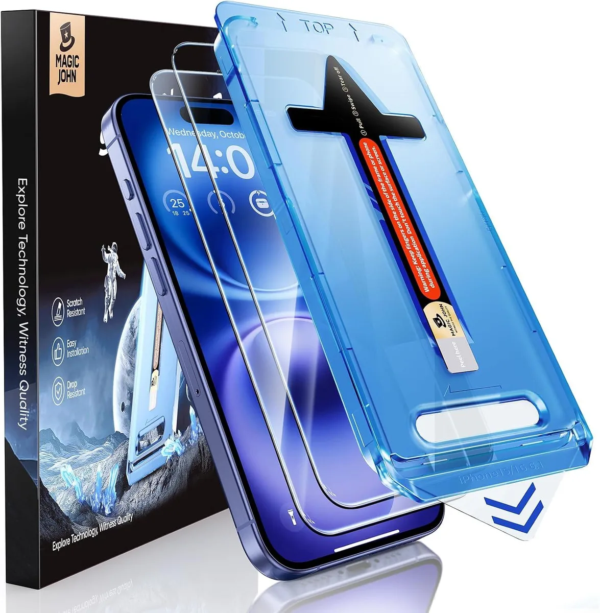 NuoTo NuoTo iPhone 16 6.1 inch Tempered Glass Screen Protector 2 Pack — product photo