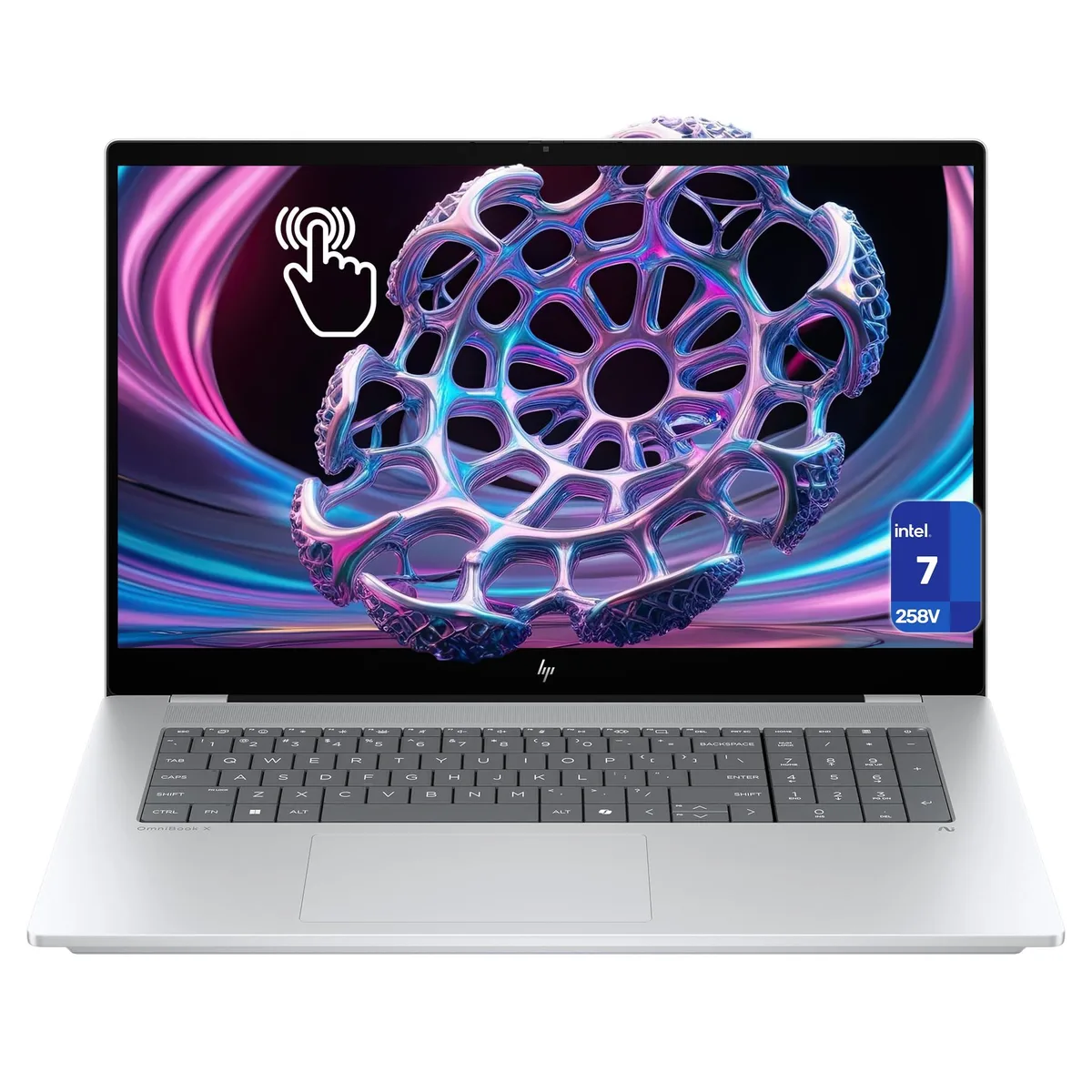 HP HP OmniBook X-1 Laptop Intel Ultra 7 258V 32 GB 2 TB 17.3" FHD Touch Glacier Silver — product photo