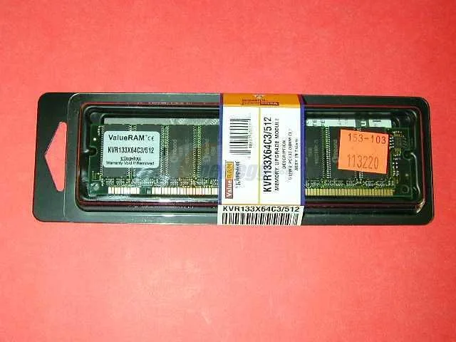 Kingston Technology Corp. Kingston Technology Corp. KVR133X64C3/512 512 MB PC133 desktop RAM — product photo
