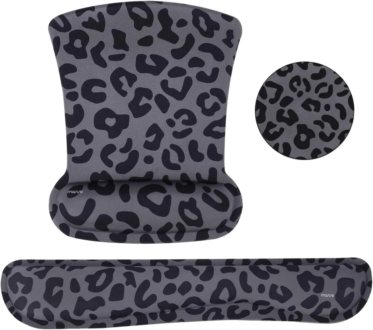 Emerson Emerson Wrist Rest Set Leopard Grain Black 17.52x3.15 9.84x7.87 3.9 — product photo