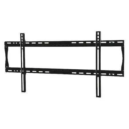 Black steel flat TV wall mount with low-profile design and fused epoxy finish