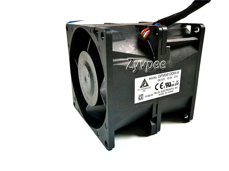 Zyvpee Zyvpee GFM0812DW-A 12V 2 Ball >7000 RPM >80 CFM >50 dBA Black Non-LED 80mm case fan — product photo