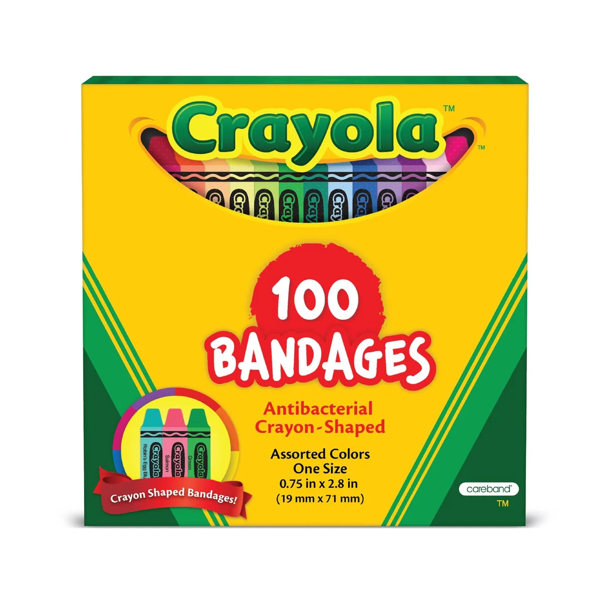 Crayola shaped kids adhesive bandages 100 count pack