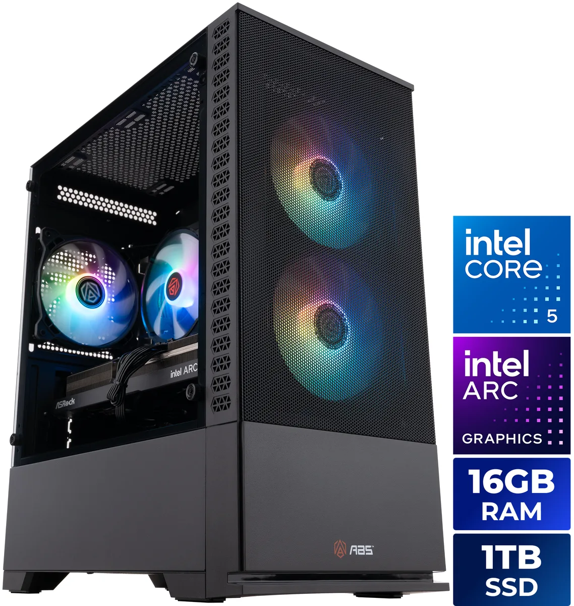 ABS ABS CA120A5802 gaming PC Core 5 120 Arc A580 8GB 16GB DDR4 1TB NVMe — product photo