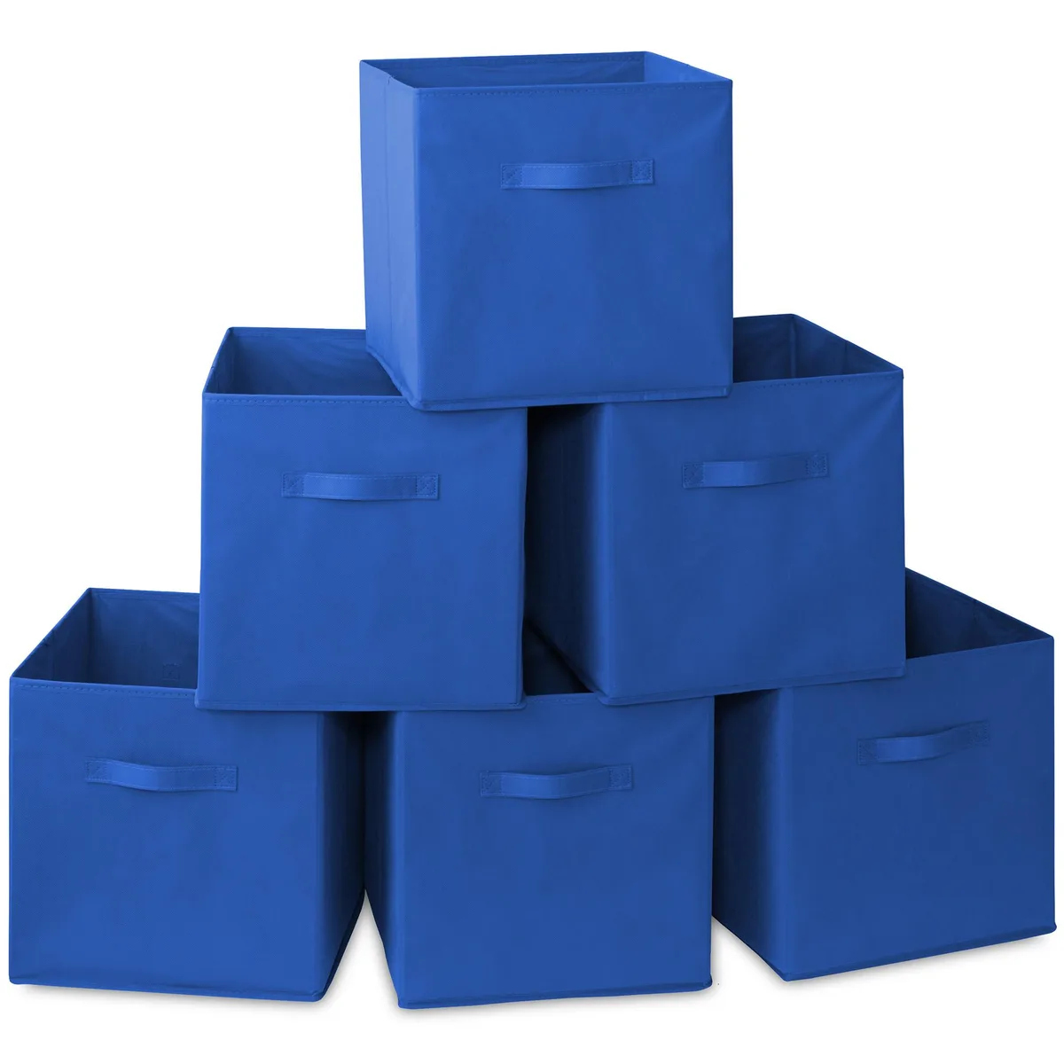Casafield Casafield Set of 6 Collapsible Fabric Cube Storage Bins, Dark Blue, 13 — product photo