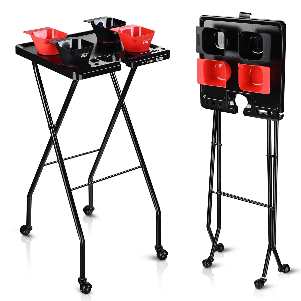 Yescom USA, Inc. Yescom USA, Inc. 12TRL004-DRAWER-06 folding salon tray with 4 magnetic bowls hair styling tool — product photo