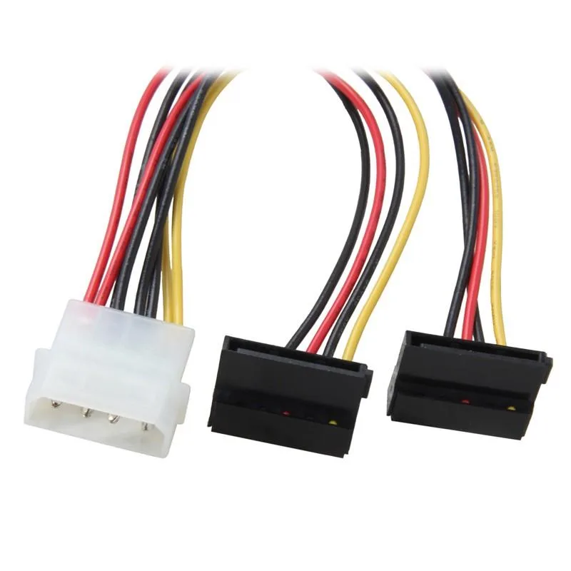 EN-Labs EN-Labs Molex 4-pin to 2 x SATA 15-pin 90° Y Splitter 8 inch — product photo