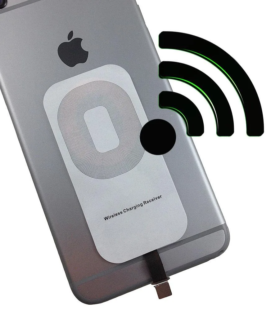 Nakedcellphone Nakedcellphone Qi Wireless Charging Receiver Adapter for iPhone 5–7 Plus, White — product photo