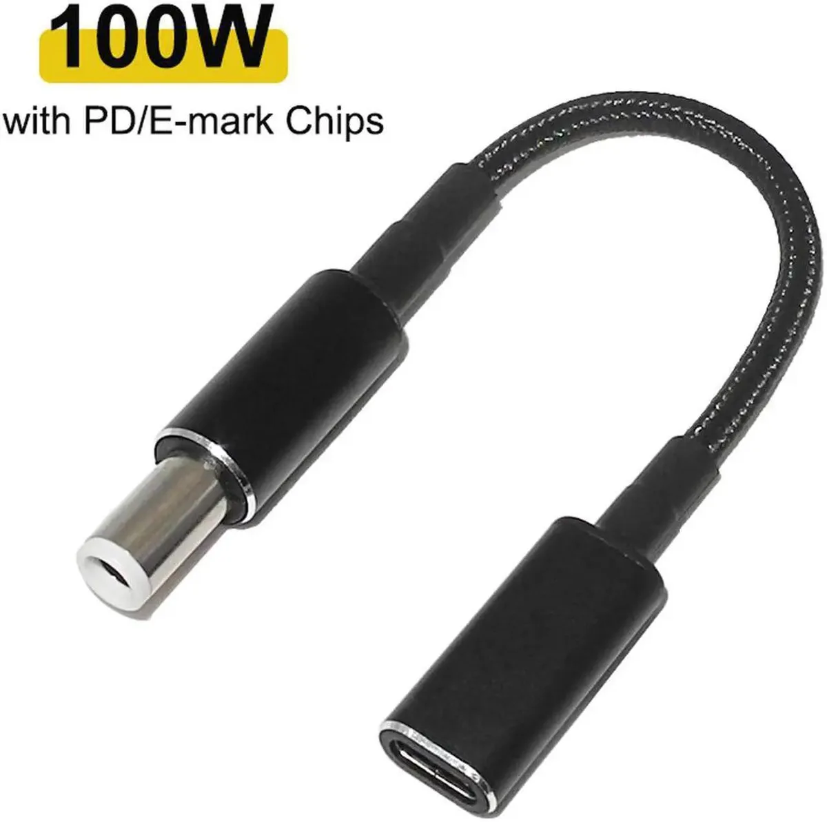 Lirealar Lirealar USB-C Female to HP 4.5x3.0mm DC Tip PD Converter Cable computer power adapter cord — product photo