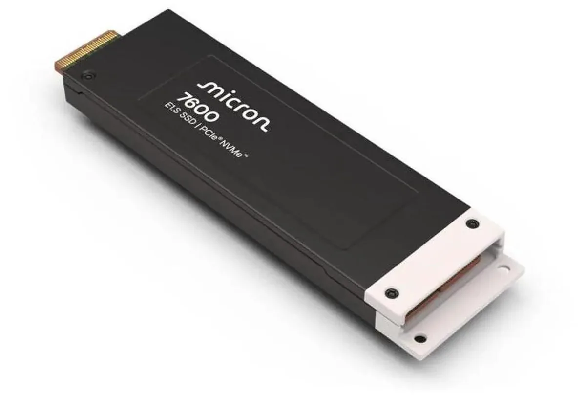 Micron Micron 7600 MAX 3.2TB NVMe E1.S 15mm enterprise SSD — product photo