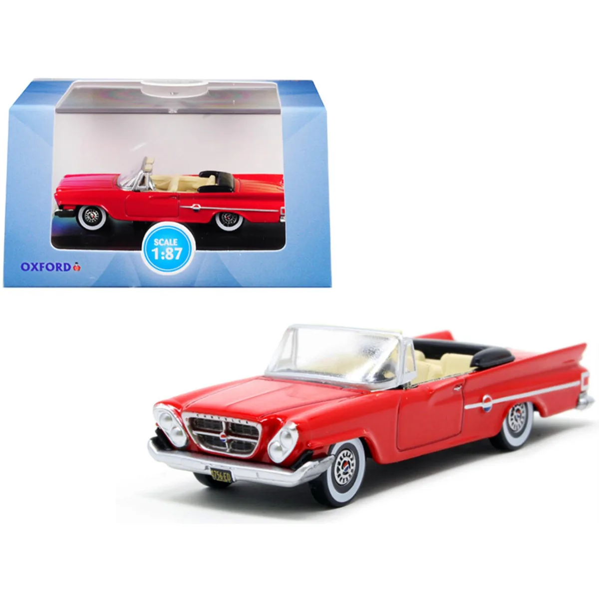 Oxford Diecast Oxford Diecast 1961 Chrysler 300 Convertible Mardi Gras Red 1/87 Scale Vehicle — product photo