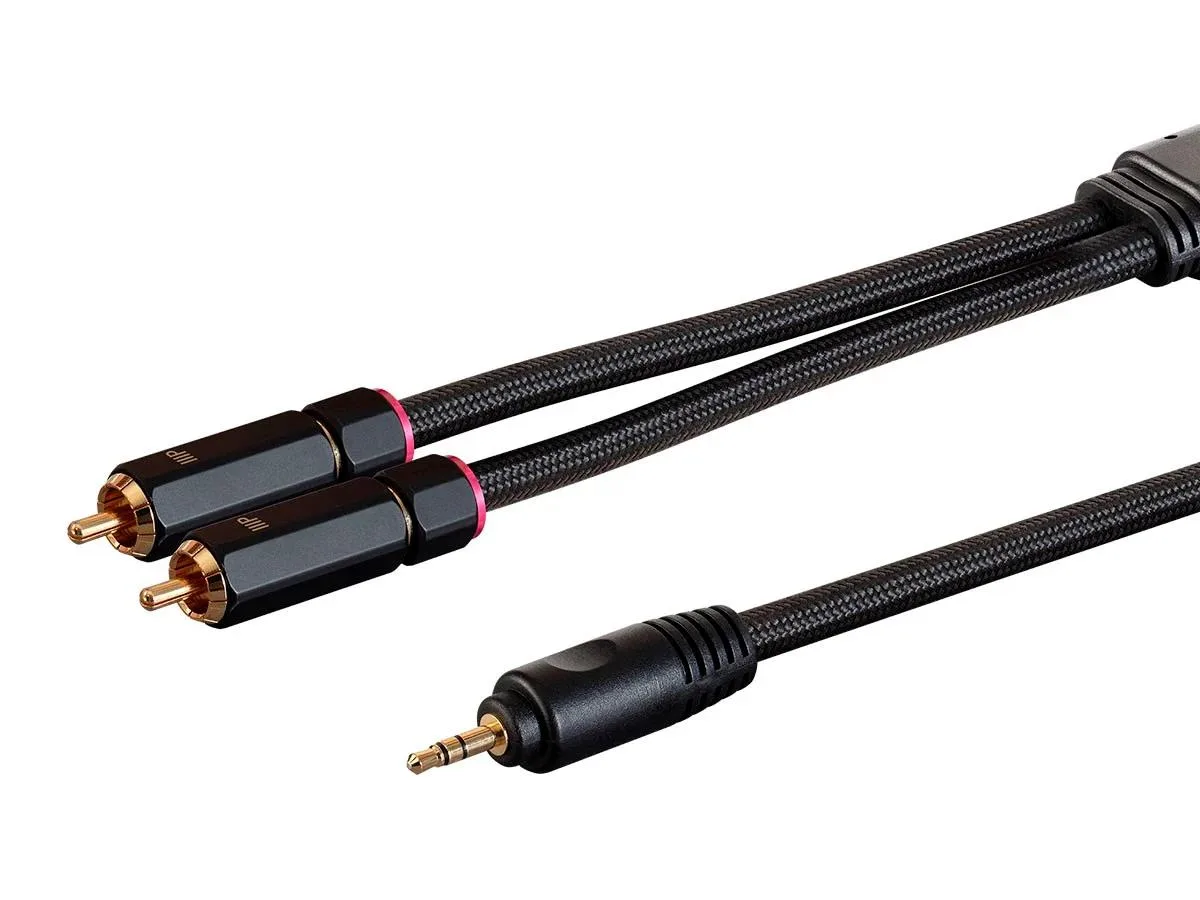 Monoprice Inc. Monoprice 138081 3.5mm to 2-Male RCA Adapter Cable 0.9144m Black Onix Series — product photo