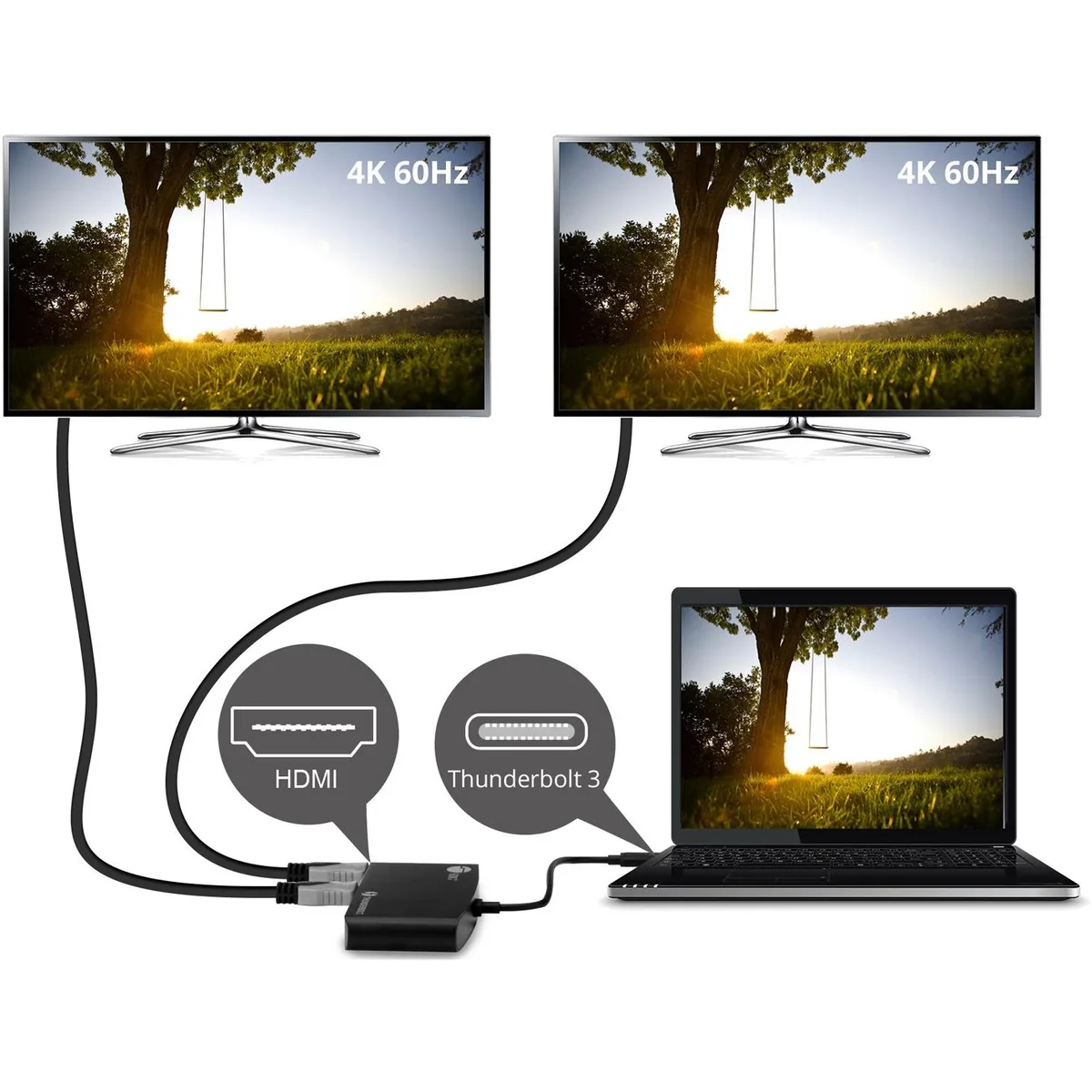 SIIG, Inc SIIG, Inc JU-DK0A11-S1 Thunderbolt 3 docking station dual HDMI 4096x2160 60Hz — product photo