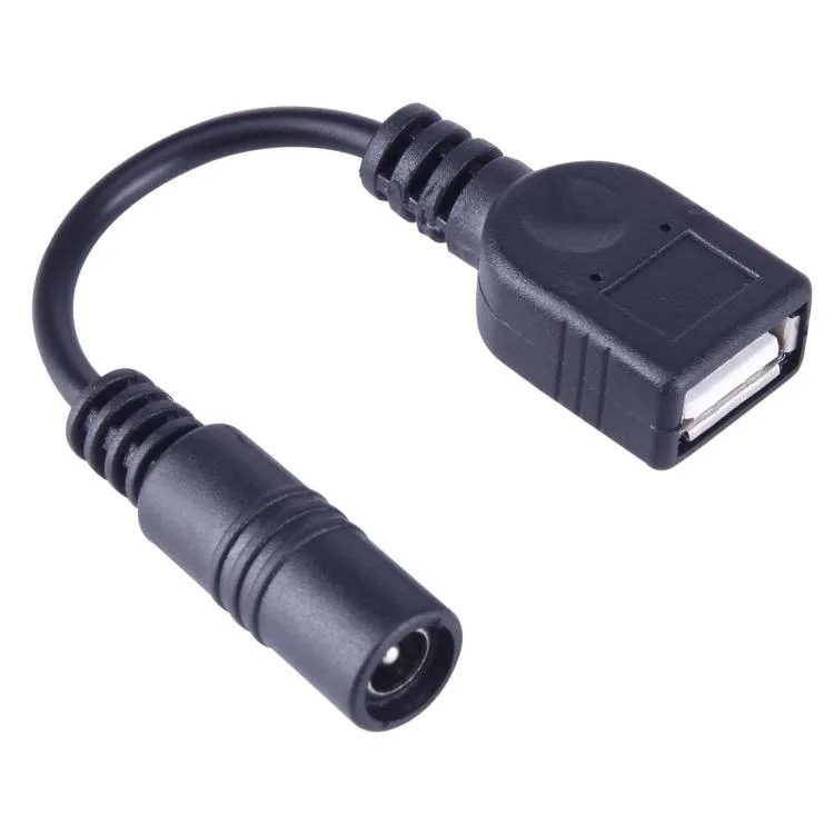 eForChina eForChina 5.5 x 2.1mm DC Female to USB AF DC Female Power Connector Cable 15cm Black — product photo
