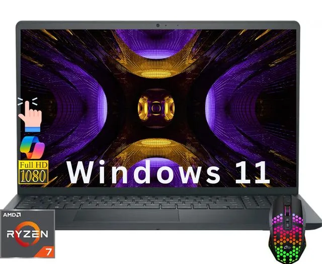 DELL DELL 15.6" FHD Touch Laptop Ryzen 7 7730U 16GB 512GB Home LED — product photo