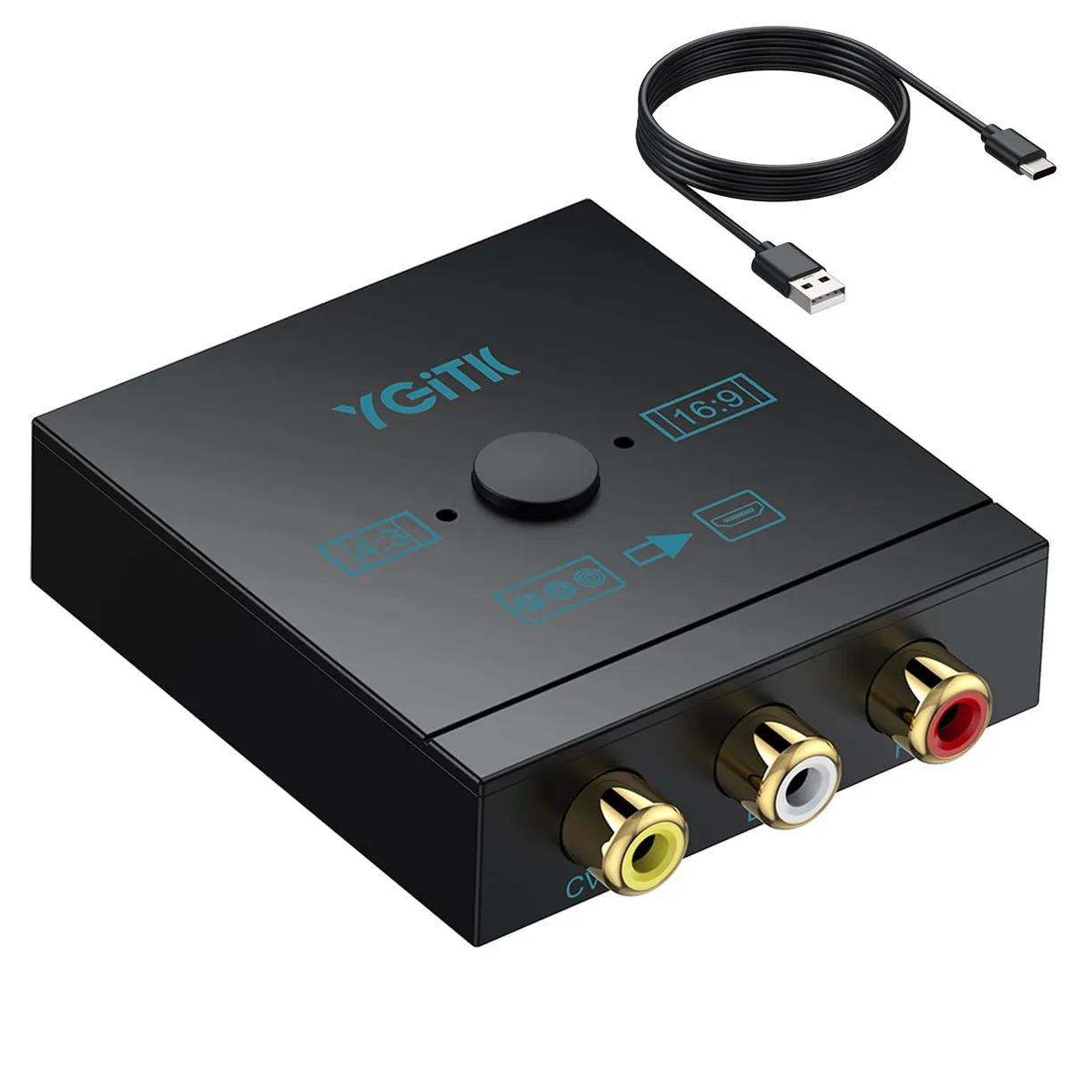  YGiTK A-H8 RCA to HDMI Media Converter 1080P/720P — product photo