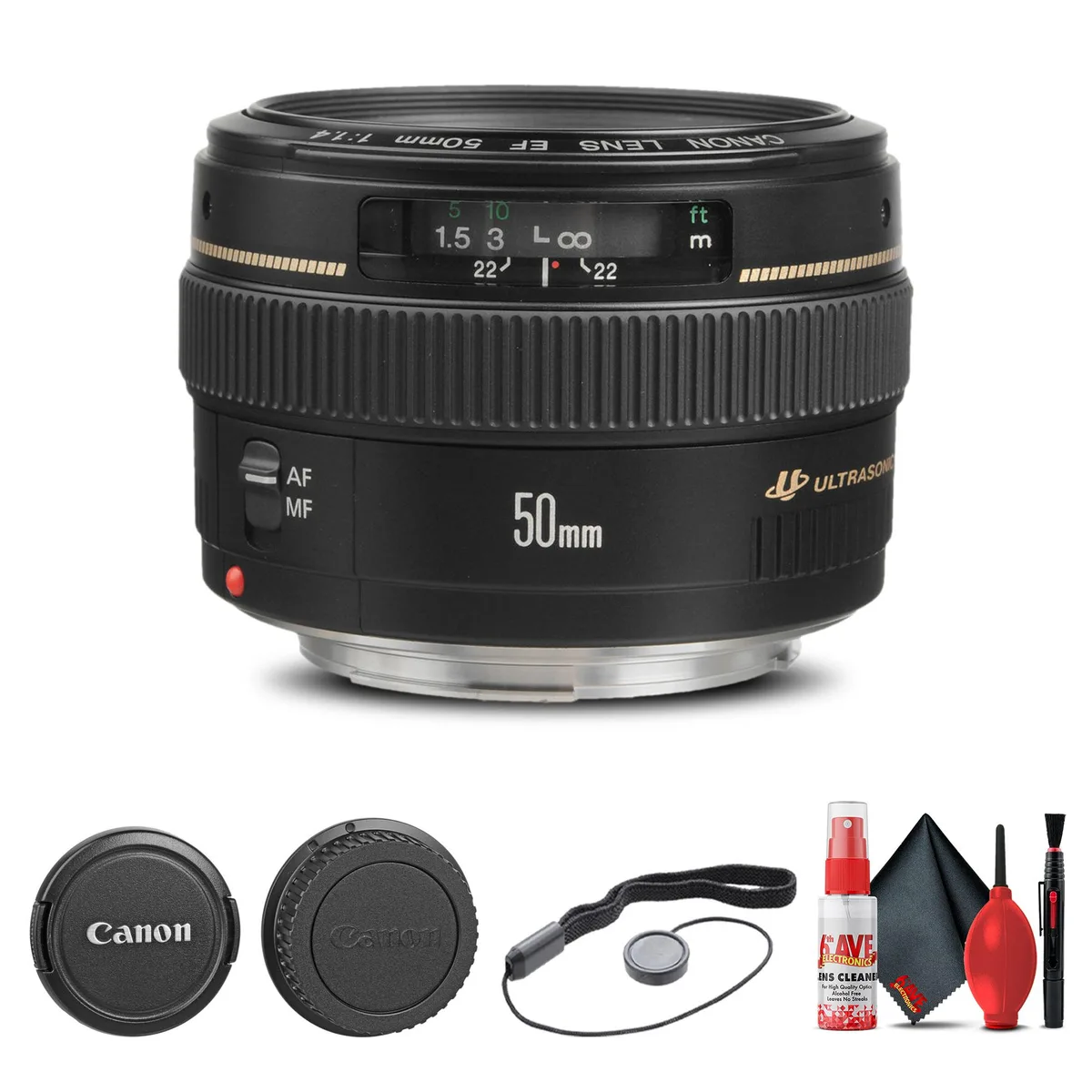 Canon Canon EF 50mm f/1.4 USM Lens + Filter Kit + Pouch Bundle — product photo
