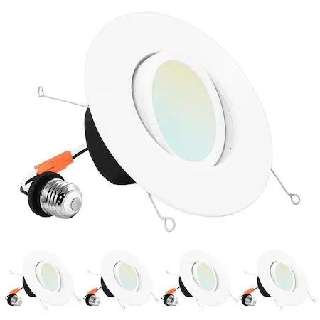 Luxrite Luxrite LR23043 5/6 Inch Gimbal LED Recessed Lighting 5 CCT Selectable — product photo