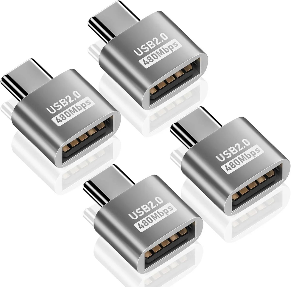 BUCIER BUCIER USB-C to USB-A Adapter 480Mbps 4 Pack Silver — product photo