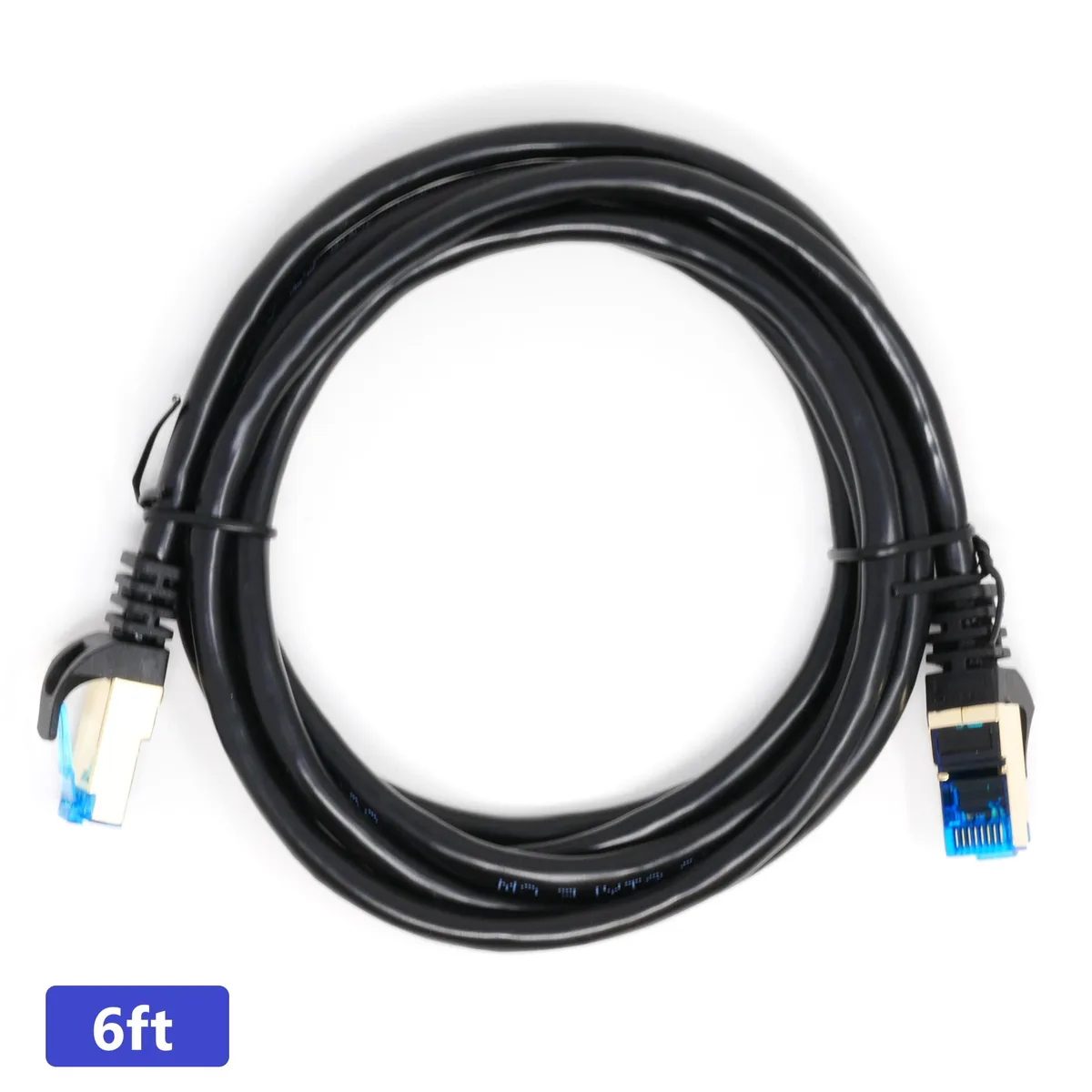 QualGear QualGear QG-CAT7R-1FT-BLK Cat 7 network ethernet cable 6 ft Black — product photo
